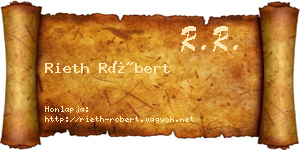 Rieth Róbert névjegykártya