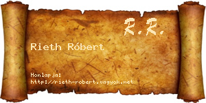 Rieth Róbert névjegykártya
